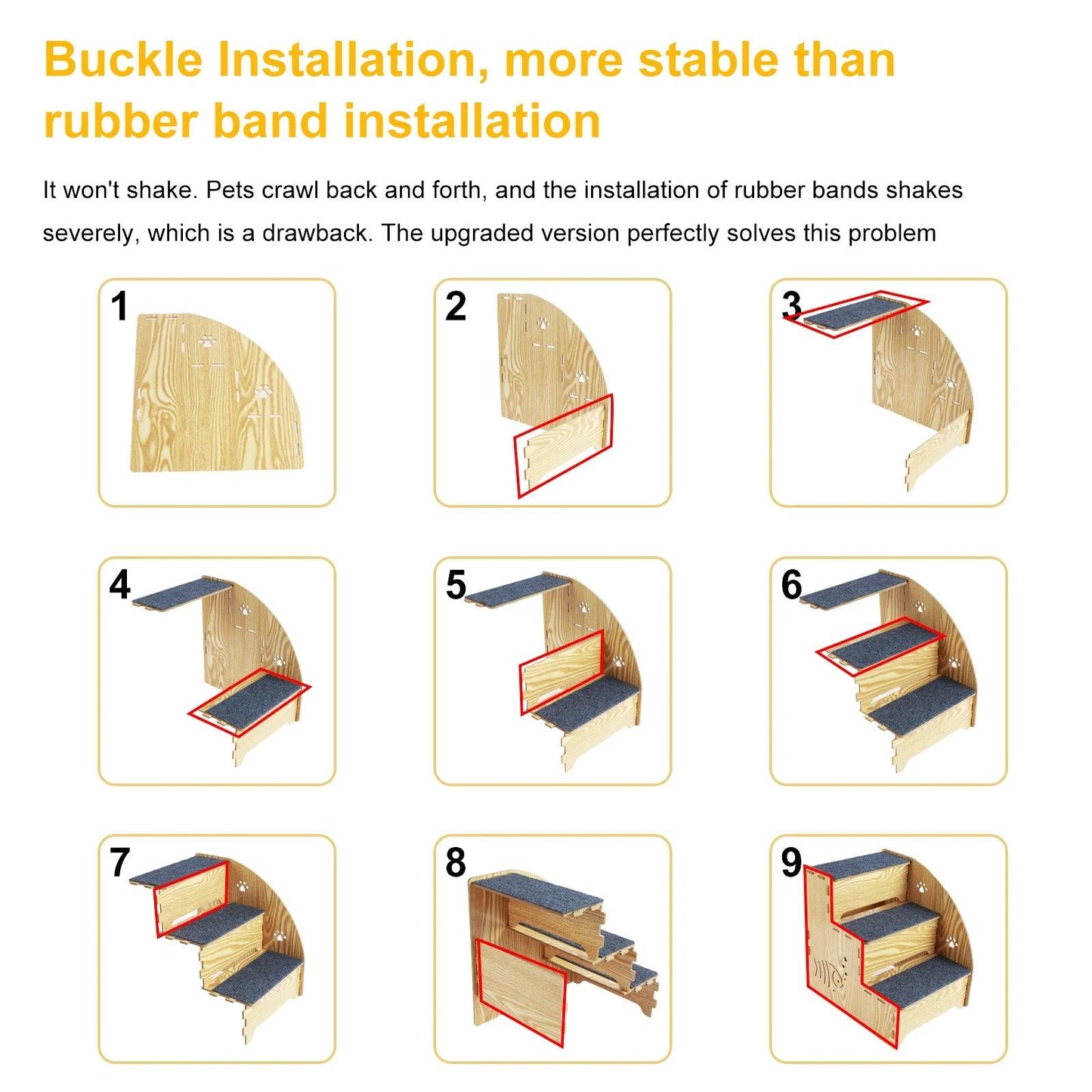 3-Tier Pet Stairs for Dogs