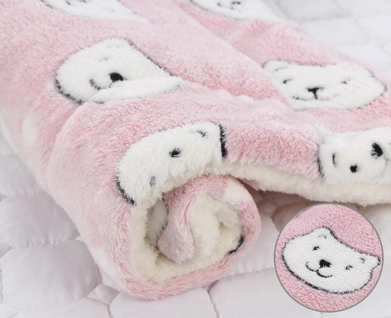 Cozy Bear Pattern Pet Bed