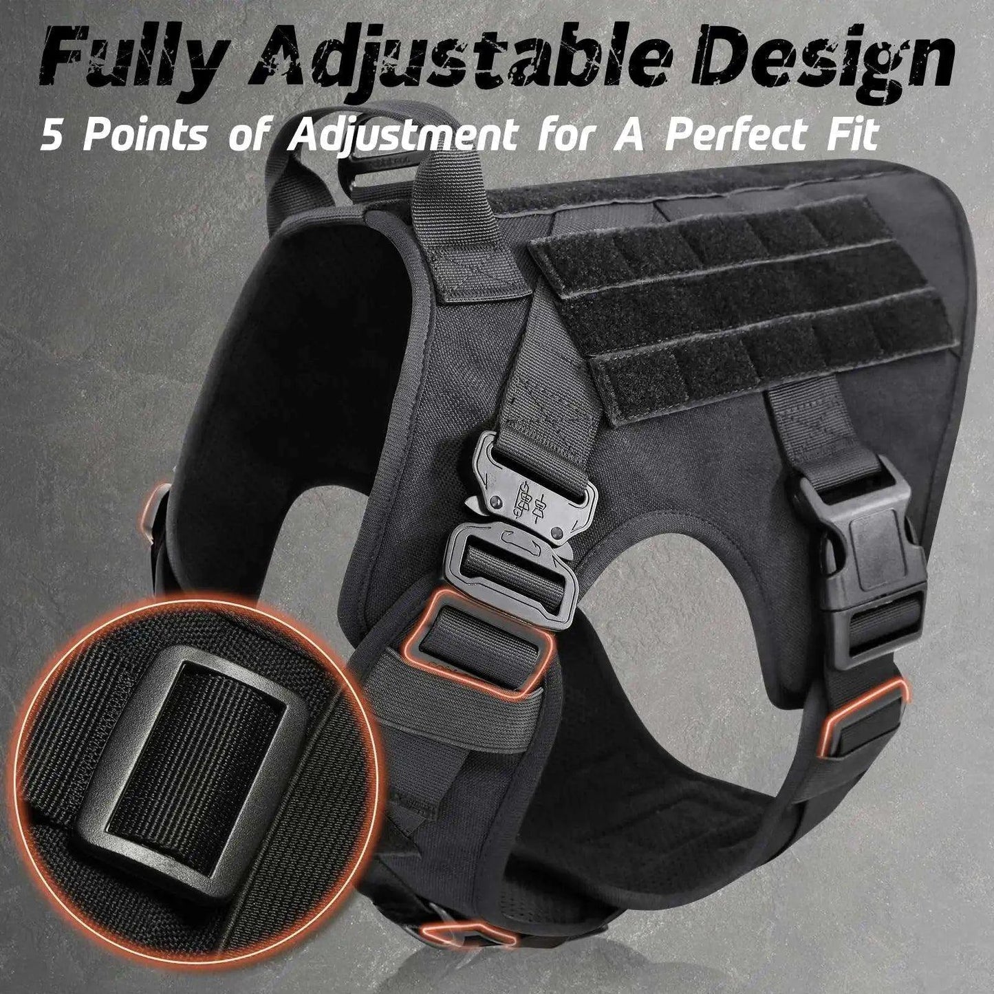 Tactical Dog Harness SetDescription:
Gear up your dog for any adventure with this military-style harness! Perfect for training and outdoor activities, it provides comfort, control, and durRegal Pet PalaceRegal Pet PalaceTactical Dog Harness