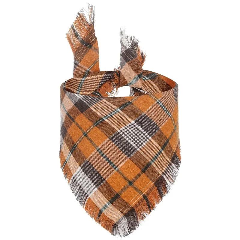 Plaid Dog Bandana Set