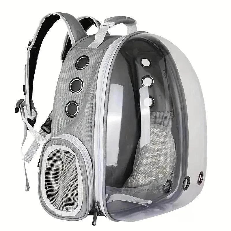 Transparent Cat Travel BackpackDescription:
Turn every outing into an adventure! This breathable, lightweight backpack gives your cat a panoramic view while keeping them safe and comfortable on tRegal Pet PalaceRegal Pet PalaceCat Travel Backpack