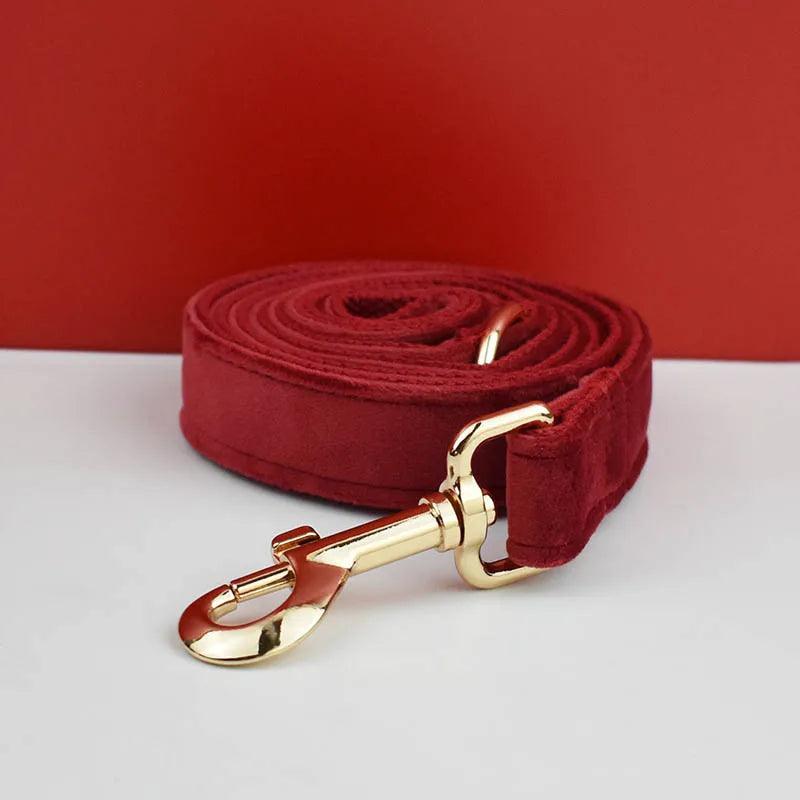 Cherry Red Velvet Dog Set