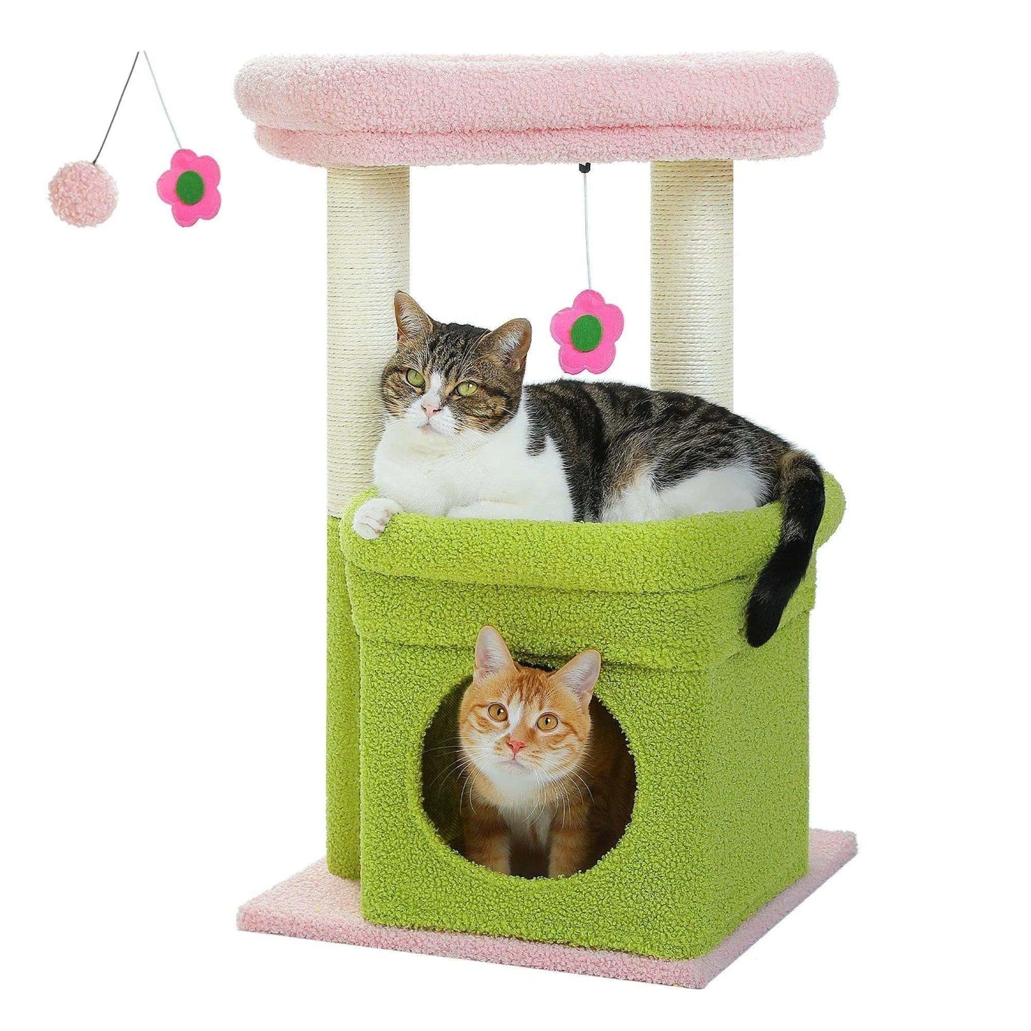 Cozy Cat Tower CondoDescription:
Give your cat the ultimate playground with this cozy cat tower! Featuring a private condo, sisal scratching posts, and a plush pom-pom for endless enteRegal Pet PalaceRegal Pet PalaceCozy Cat Tower
