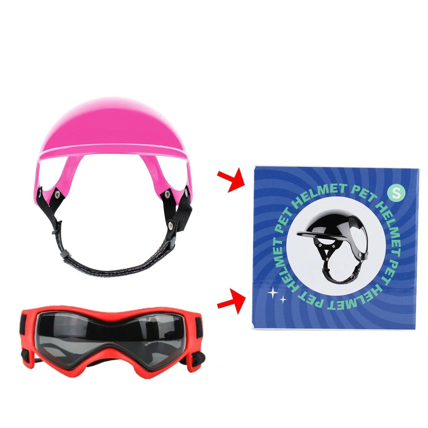 Dog Motorcycle Helmet & Goggles