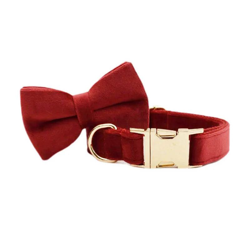 Cherry Red Velvet Dog Set