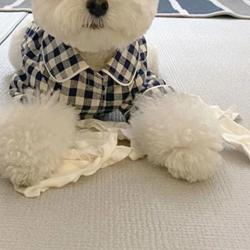 Plaid Cotton Dog Pajamas