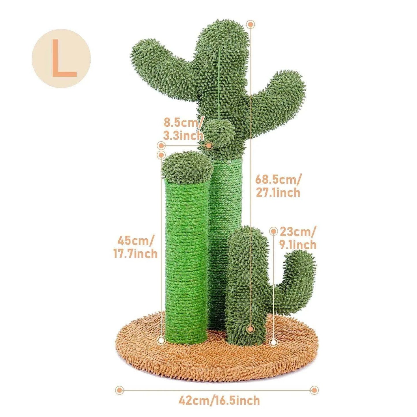 Cactus Cat Scratcher PostDescription:
Transform your cat’s scratching routine into fun! This cactus-shaped cat scratcher features three scratching poles and a dangling interactive ball—perfeRegal Pet PalaceRegal Pet PalaceCactus Cat