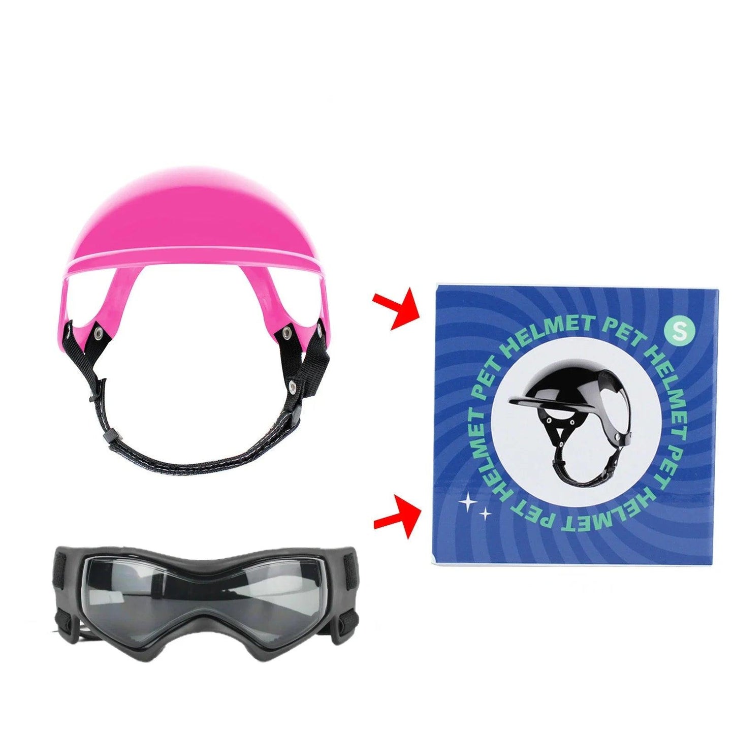 Dog Motorcycle Helmet & Goggles