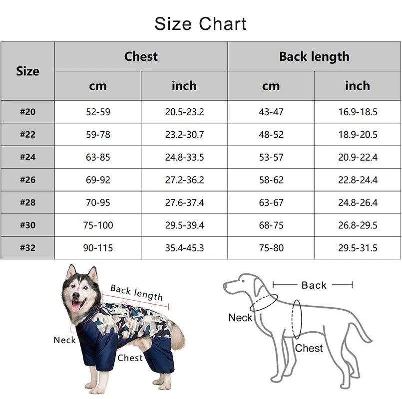 Large Dog Winter Jumpsuit