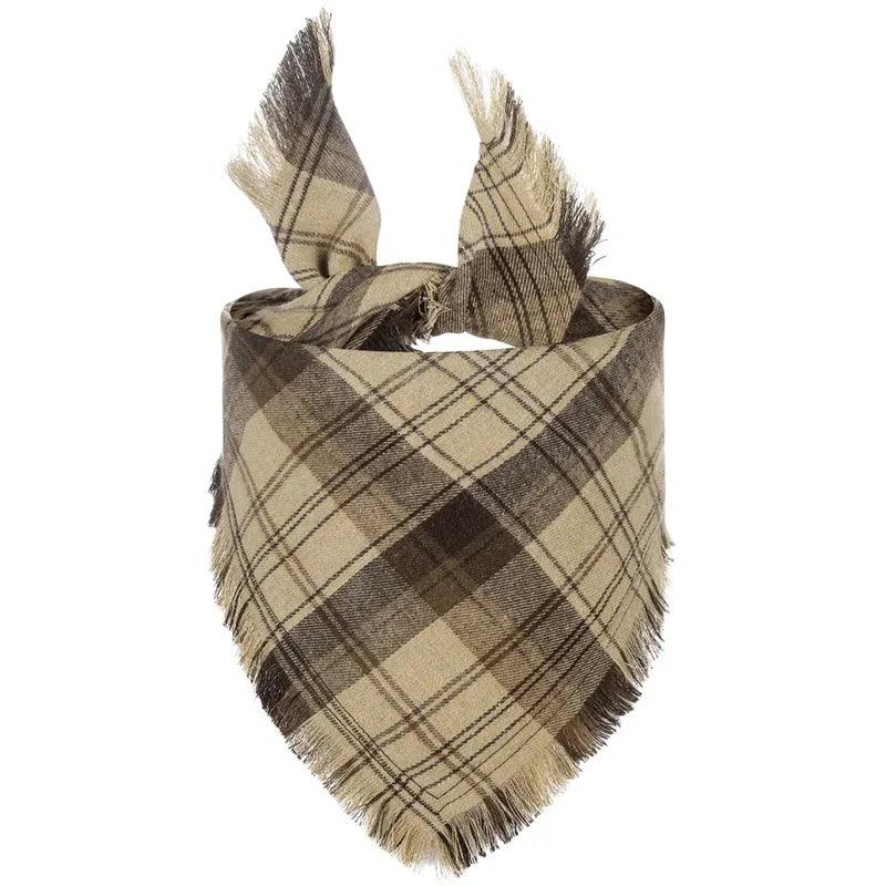 Plaid Dog Bandana Set