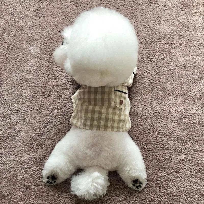 Plaid Cotton Dog Pajamas