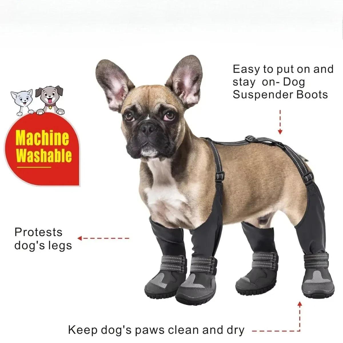 Tall Waterproof Dog Suspender Boots