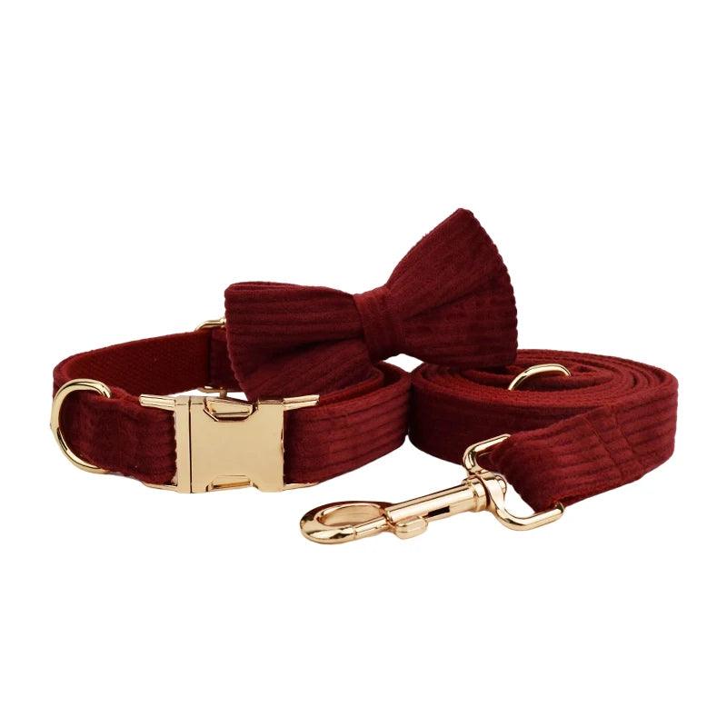 Wine Red Corduroy Dog Set