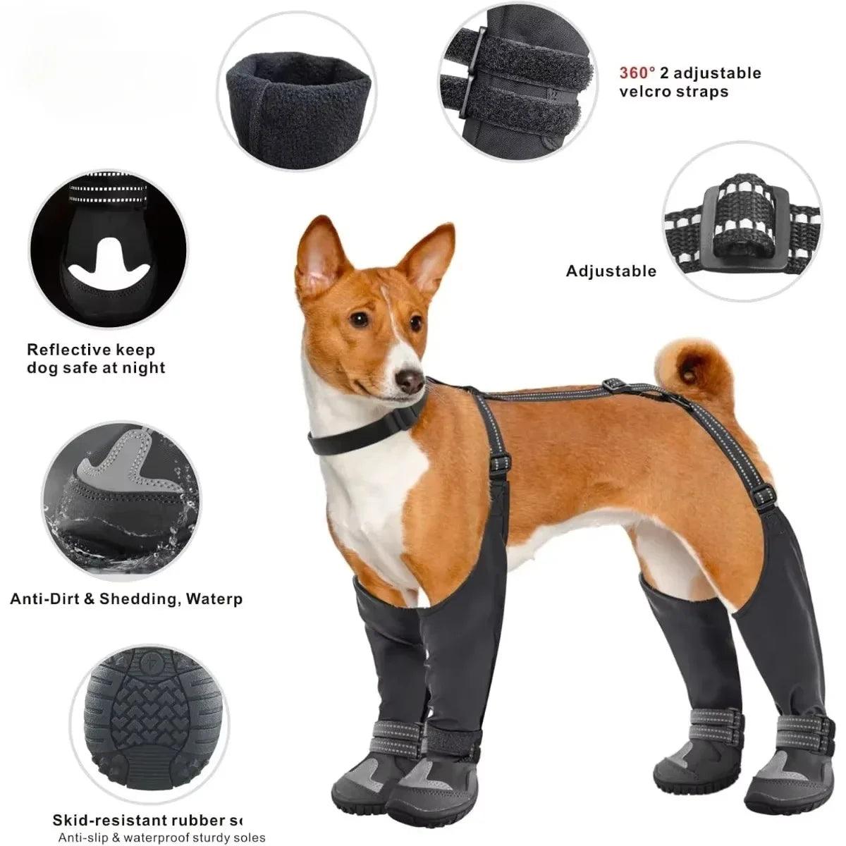 Tall Waterproof Dog Suspender Boots