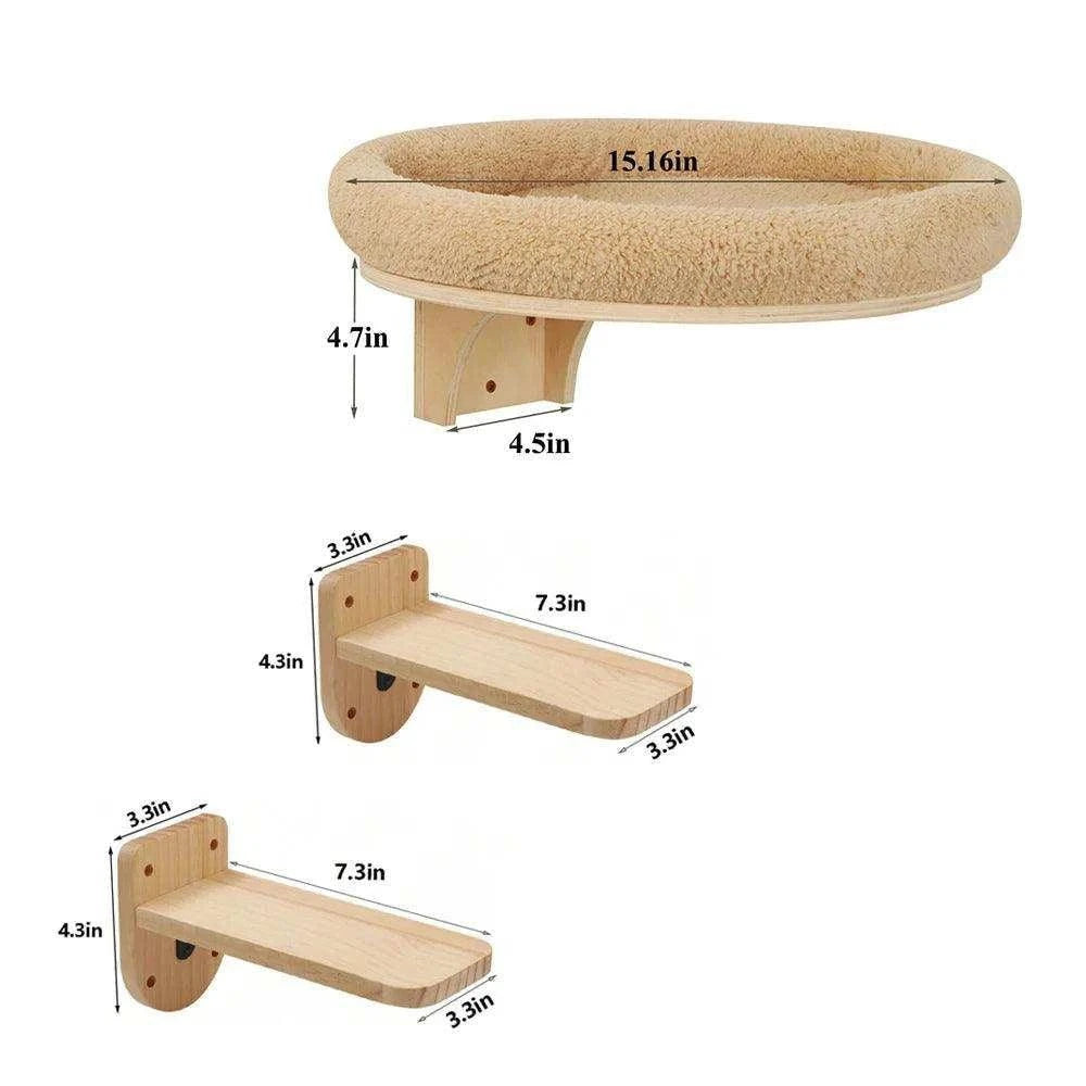 Wall-Mounted Cat Climbing LadderDescription:
Give your cat the ultimate climbing adventure with this stylish wall-mounted ladder and hammock combo. Perfect for active cats who love to explore and Regal Pet PalaceRegal Pet PalaceWall-Mounted Cat