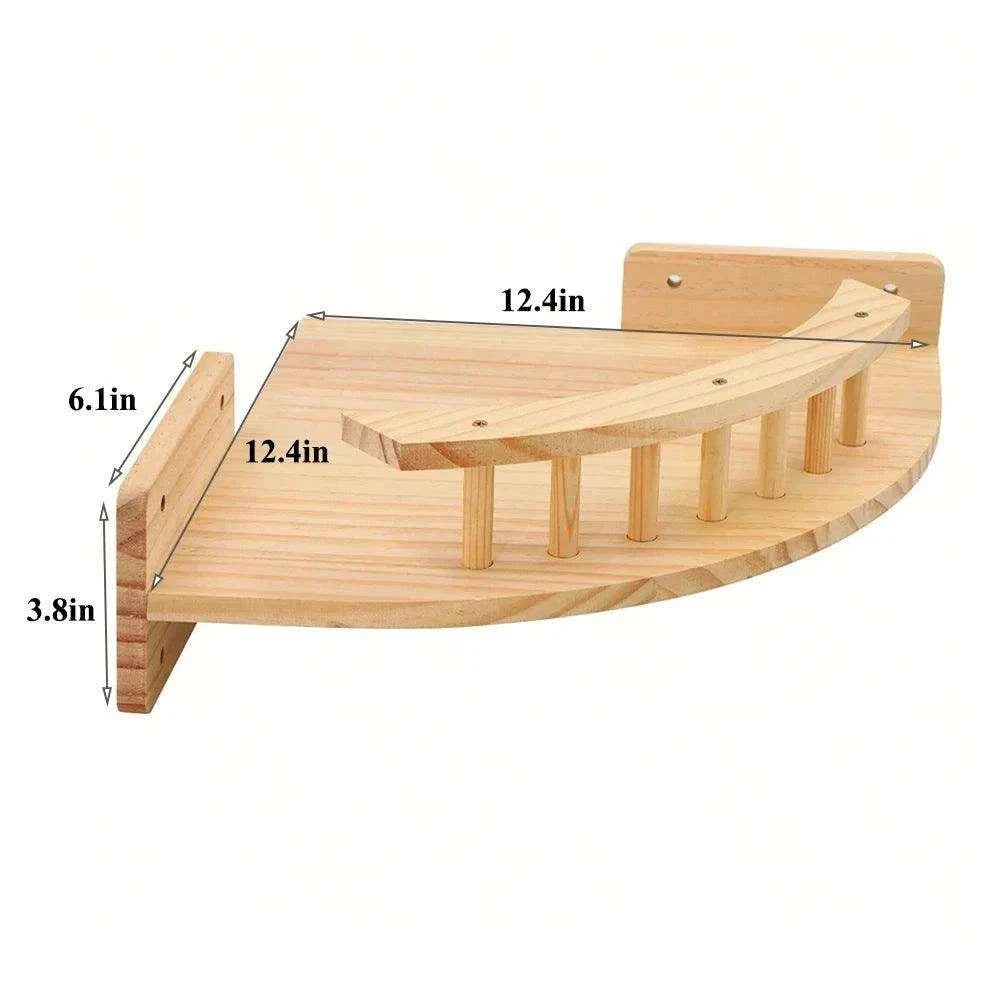 Wall-Mounted Cat Climbing ShelfDescription:
Elevate your cat’s playtime with this four-step wall-mounted stairway. Perfect for climbing, scratching, and resting, it transforms any wall into a verRegal Pet PalaceRegal Pet PalaceWall-Mounted Cat