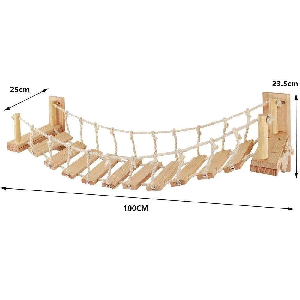 Wall-Mounted Cat Climbing TreeDescription:
Transform your home into a feline paradise with this cat tree. Featuring climbing shelves, a hammock, and a cozy house, your kitten will love their newRegal Pet PalaceRegal Pet PalaceWall-Mounted Cat