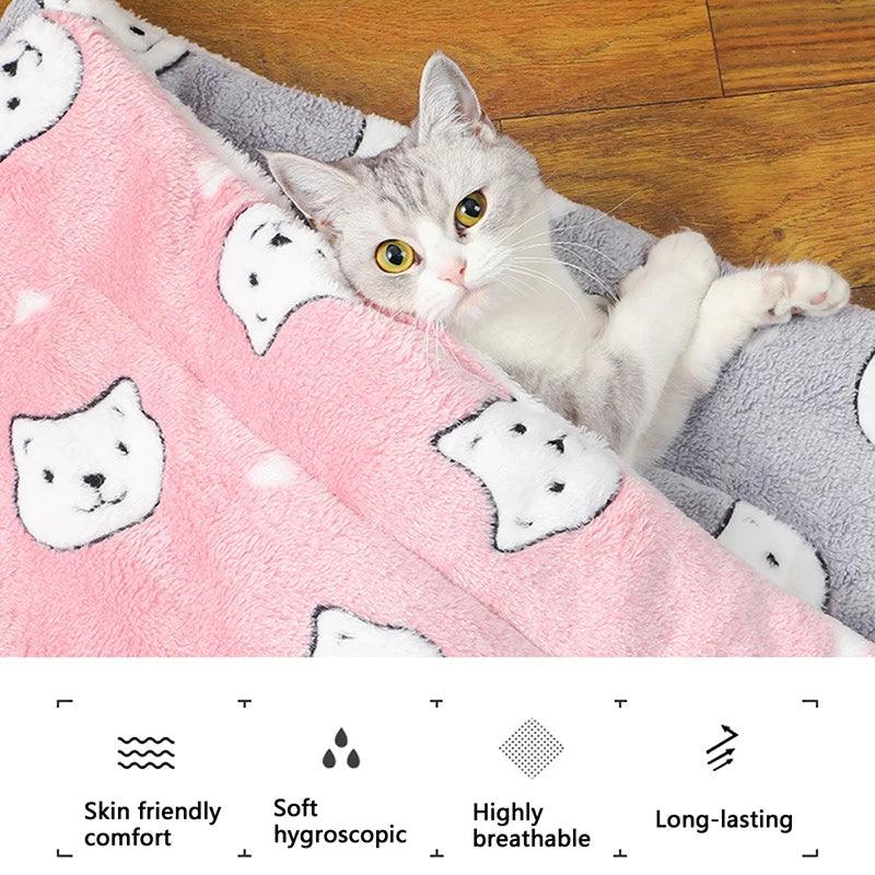 Cozy Flannel Cat Sleeping Mat