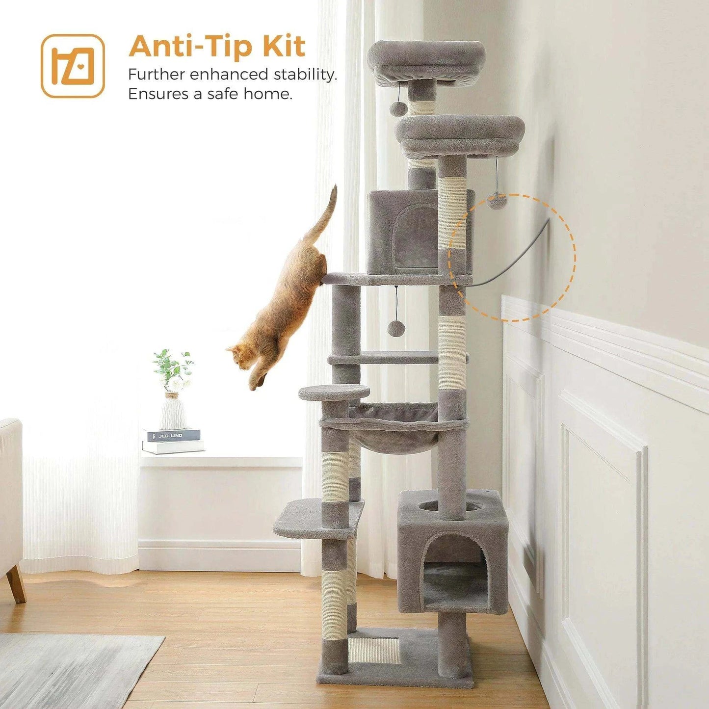 Large Cat Tree TowerDescription:
Give your cat the ultimate playground with this spacious multi-level tree. It’s designed for scratching, climbing, napping, and endless entertainment. PRegal Pet PalaceRegal Pet PalaceLarge Cat Tree