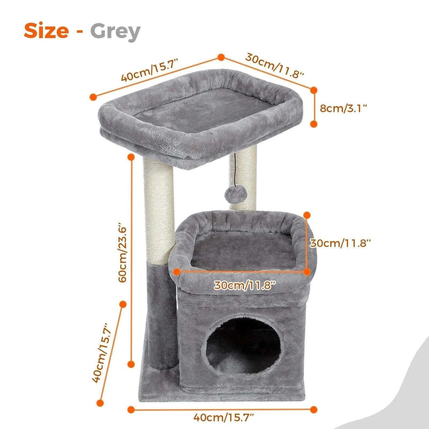 Cozy Cat Tower CondoDescription:
Give your cat the ultimate playground with this cozy cat tower! Featuring a private condo, sisal scratching posts, and a plush pom-pom for endless enteRegal Pet PalaceRegal Pet PalaceCozy Cat Tower