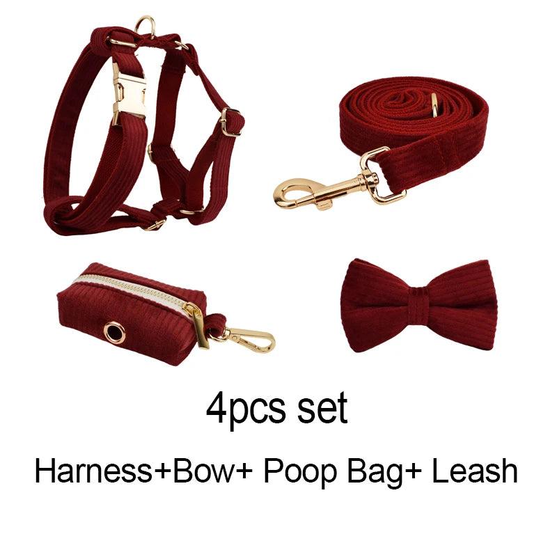 Wine Red Corduroy Dog Set