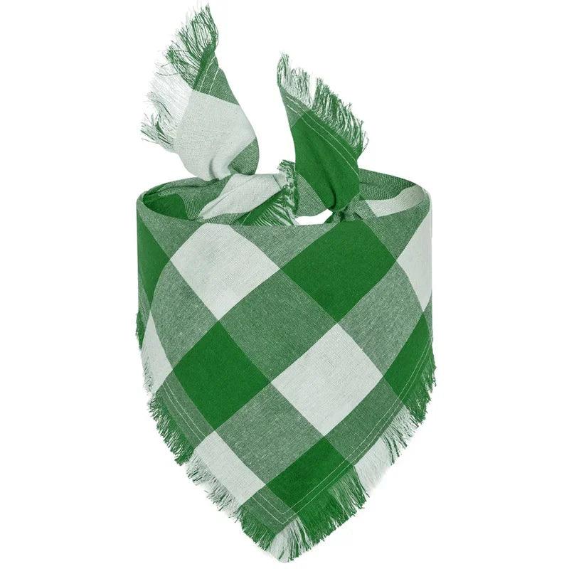 Plaid Dog Bandana Set