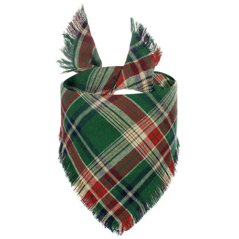 Plaid Dog Bandana Set