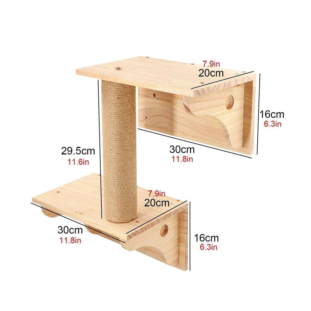 Wall-Mounted Cat Climbing TreeDescription:
Transform your home into a feline paradise with this cat tree. Featuring climbing shelves, a hammock, and a cozy house, your kitten will love their newRegal Pet PalaceRegal Pet PalaceWall-Mounted Cat