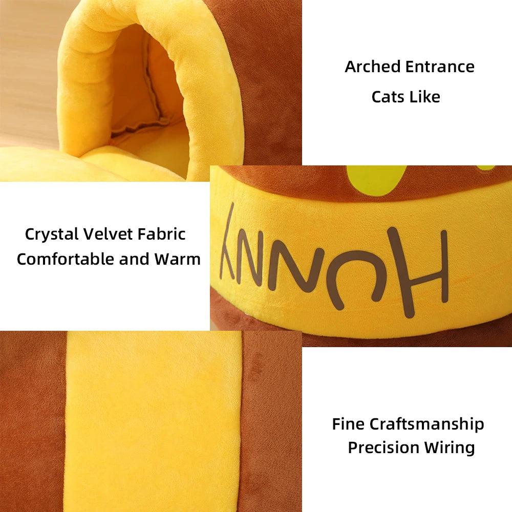 Cozy Honey Jar Cat Bed