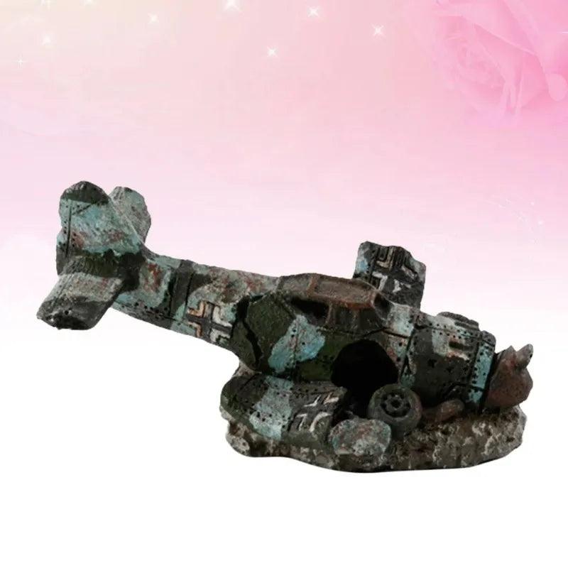 Mini Resin Plane Aquarium Décor
