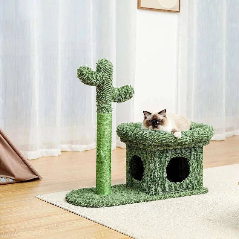 Cactus Cat Tree ToyDescription:
Your cat’s new favorite hangout! This playful cactus-themed cat tree features a scratching post, ball toy, and cozy mushroom condo—perfect for climbing,Regal Pet PalaceRegal Pet PalaceCactus Cat Tree
