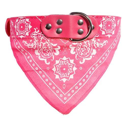 Adjustable Leather Dog Bandana