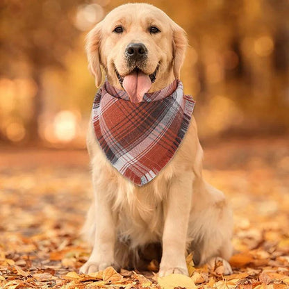 Plaid Dog Bandana Set