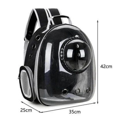 Space Capsule Pet BackpackDescription:

Take your pet on adventures stress-free! This breathable, transparent space capsule backpack lets them enjoy the view while staying safe and comfortablRegal Pet PalaceRegal Pet PalaceSpace Capsule Backpack
