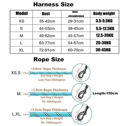Adjustable Dog Harness & LeashDescription:

Walk your dog with ease! This adjustable harness and reflective leash combo ensures comfort and control for dogs of all sizes, perfect for walking, runRegal Pet PalaceRegal Pet PalaceAdjustable Dog Harness