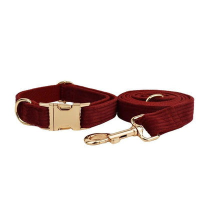 Wine Red Corduroy Dog Set