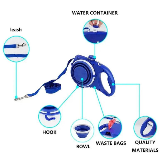 Retractable Leash with Water Storage