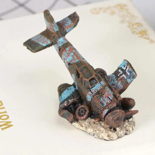 Mini Resin Plane Aquarium Décor