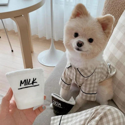 Plaid Cotton Dog Pajamas