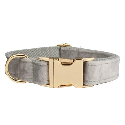 Personalized Velvet Dog Collar Set