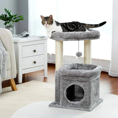 Cozy Cat Tower CondoDescription:

Give your cat the ultimate playground with this cozy cat tower! Featuring a private condo, sisal scratching posts, and a plush pom-pom for endless enteRegal Pet PalaceRegal Pet PalaceCozy Cat Tower