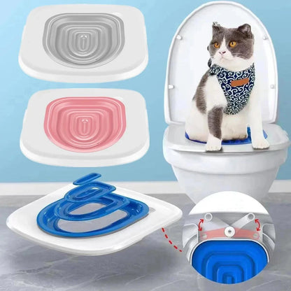 Cat Toilet Training KitDescription:

Say goodbye to litter boxes! Train your cat to use the toilet with this easy-to-follow, reusable training system—keeping your home cleaner and fresher.Regal Pet PalaceRegal Pet PalaceCat Toilet Training Kit