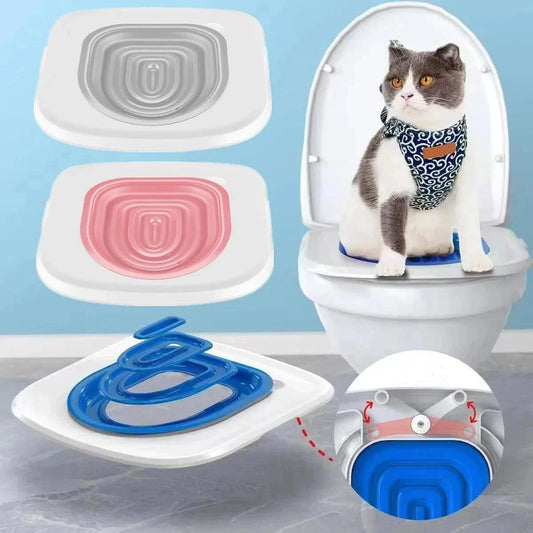 Cat Toilet Training KitDescription:

Say goodbye to litter boxes! Train your cat to use the toilet with this easy-to-follow, reusable training system—keeping your home cleaner and fresher.Regal Pet PalaceRegal Pet PalaceCat Toilet Training Kit