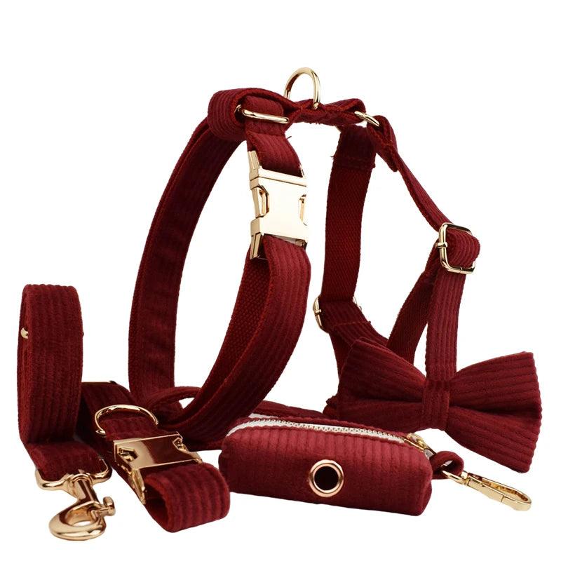 Wine Red Corduroy Dog Set