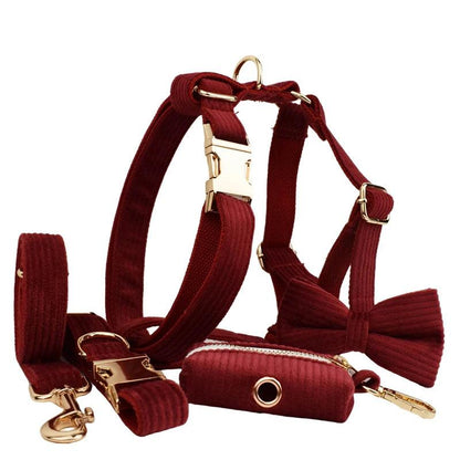 Wine Red Corduroy Dog Set
