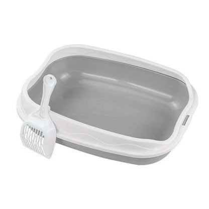 Spatter-Proof Semi-Enclosed Litter BoxDescription:

Say goodbye to messy floors! This semi-enclosed litter box keeps your cat’s space clean and your home odor-free while providing comfort and privacy forRegal Pet PalaceRegal Pet PalaceSpatter-Proof Semi-Enclosed