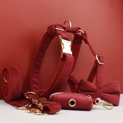 Wine Red Corduroy Dog Set