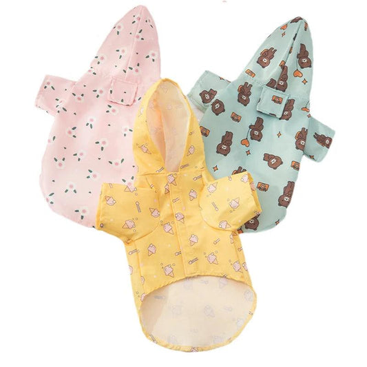 Cartoon Waterproof Dog Raincoat