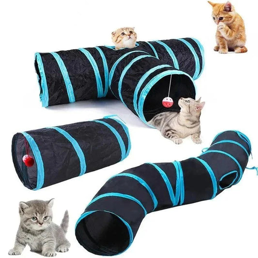 Foldable Cat Play TunnelDescription:

Let your cat explore a world of adventure with this foldable play tunnel! A fun, durable toy that offers endless entertainment and exercise for your fuRegal Pet PalaceRegal Pet PalaceFoldable Cat Play Tunnel