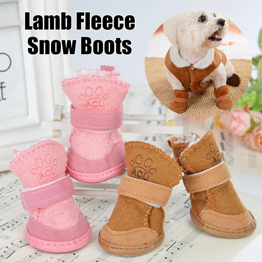 Warm Fleece Dog Snow Boots
